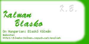 kalman blasko business card